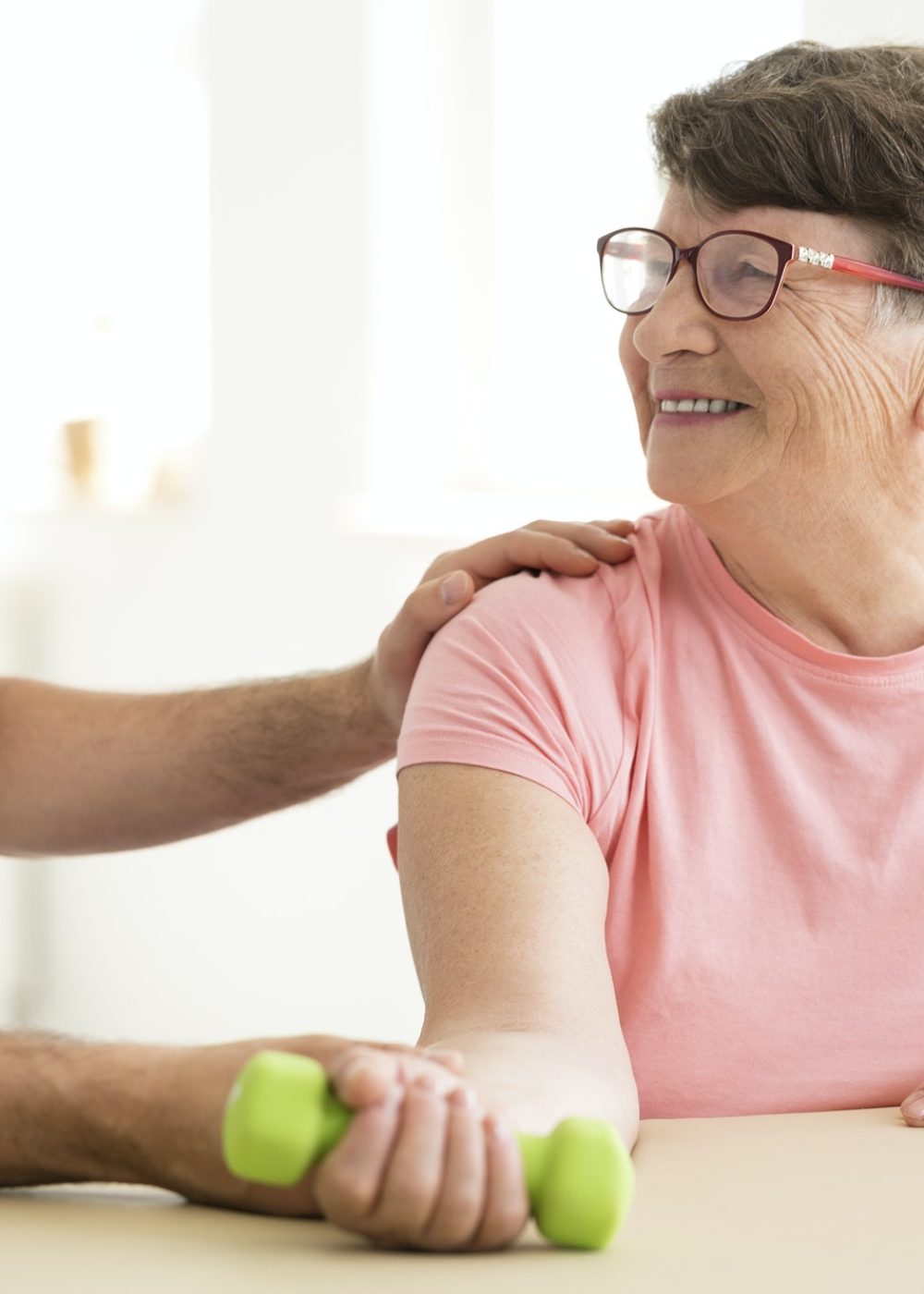 Older woman in physical rehabilitation